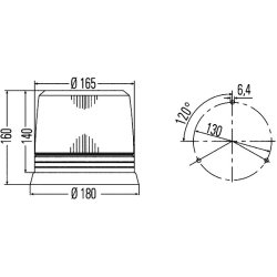 Flash Beacon Light HELLA 2RL 007 017-051 OE Ref 4222 5508