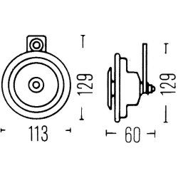 Signal Horn HELLA 3BA 922 200-827 OE Ref 057 682 56 HELLA