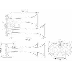 Trumpet Horn (universal) 3PB013410 061 HELLA 3PB 013 410-061 HELLA