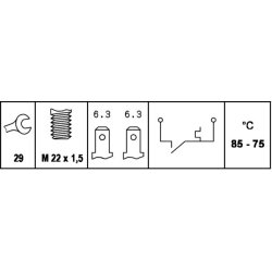Radiator Fan Temperature Switch HELLA 6ZT 007 800-041 OE Ref 116 00 07 256 02/00