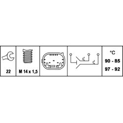 Radiator Fan Temperature Switch HELLA 6ZT 007 800-121 OE Ref 8 363 677