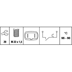 Radiator Fan Temperature Switch HELLA 6ZT 007 801-011 OE Ref 893 959 481