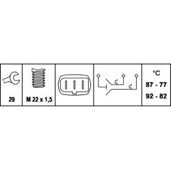 Radiator Fan Temperature Switch HELLA 6ZT 007 802-011 OE Ref 251 959 481 D