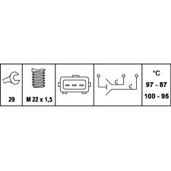 Radiator Fan Temperature Switch HELLA 6ZT 007 836-021 OE Ref 1264.38