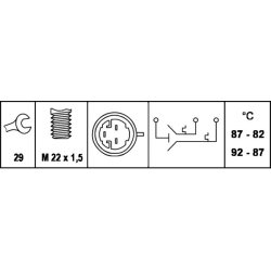 Radiator Fan Temperature Switch HELLA 6ZT 007 837-031 OE Ref 7738581