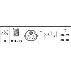 Radiator Fan Temperature Switch HELLA 6ZT 007 837-101 OE Ref 8 361 787