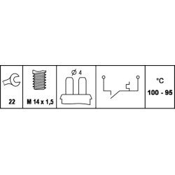 Radiator Fan Temperature Switch HELLA 6ZT 008 729-001 OE Ref 006 545 40 24
