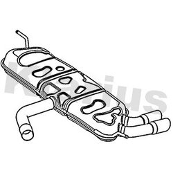 Rear Muffler KLARIUS VW841A OE Ref 5K6253207A