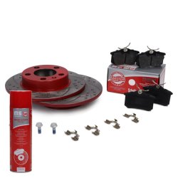 Brake Discs & Pads Set + Cleaner MASTER-SPORT 200921230P OE Ref 1J0615601 MASTER SPORT