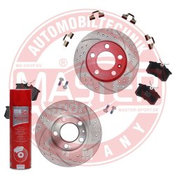 Brake Discs & Pads Set + Cleaner MASTER-SPORT 200921230P OE Ref 1J0615601 MASTER SPORT