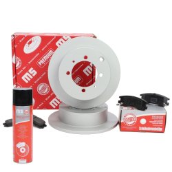 Brake Discs & Pads Set + Cleaner MASTER-SPORT 201102400P OE Ref MB534653