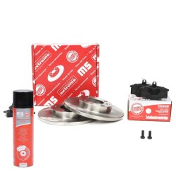 Brake Discs & Pads Set + Cleaner MASTER-SPORT 201201060P OE Ref 321615301