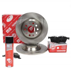 Brake Discs & Pads Set + Cleaner MASTER-SPORT 201202100P OE Ref 3Q0698451C