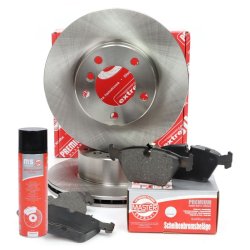 Brake Discs & Pads Set + Cleaner MASTER-SPORT 202201590P OE Ref 34111163013