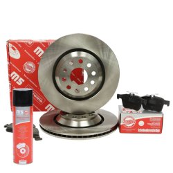Brake Discs & Pads Set + Cleaner MASTER-SPORT 202202190P OE Ref 1K0615601N