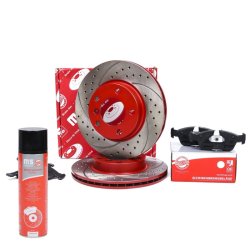 Brake Discs & Pads Set + Cleaner MASTER-SPORT 202221150P OE Ref 34111160674