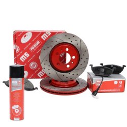 Brake Discs & Pads Set + Cleaner MASTER-SPORT 202221500P OE Ref 1J0615301E