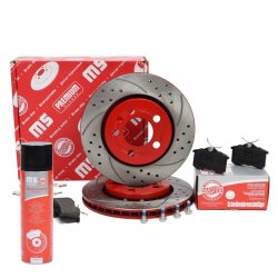 Brake Discs & Pads Set + Cleaner MASTER-SPORT 202221630P OE Ref 1J0698451