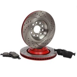 Brake Discs & Pads Set MASTER-SPORT 202222190 OE Ref 1K0615601N MASTER SPORT