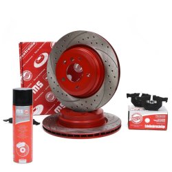 Brake Discs & Pads Set + Cleaner MASTER-SPORT 202222360P OE Ref 34216769105