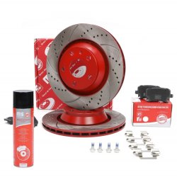 Brake Discs & Pads Set + Cleaner MASTER-SPORT 202222420P OE Ref 8J0615601A