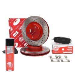 Brake Discs & Pads Set + Cleaner MASTER-SPORT 202421450P OE Ref 26296AE160 MASTER SPORT