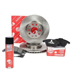 Brake Discs & Pads Set + Cleaner MASTER-SPORT 202501450P OE Ref 1K0615301T