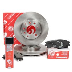 Brake Discs & Pads Set + Cleaner MASTER-SPORT 202501470P OE Ref GJ6Y3325XA