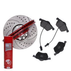 Brake Discs & Pads Set + Cleaner MASTER-SPORT 202521050P OE Ref 4A0615301C MASTER SPORT