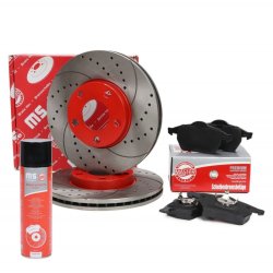 Brake Discs & Pads Set + Cleaner MASTER-SPORT 202521150P OE Ref 8E0615301A