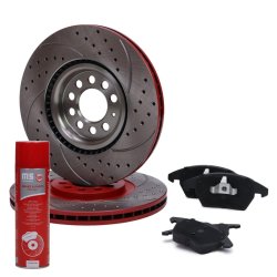 Brake Discs & Pads Set + Cleaner MASTER-SPORT 202521230P OE Ref 8X0698151