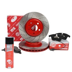Brake Discs & Pads Set + Cleaner MASTER-SPORT 202521840P OE Ref 8K0615301