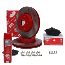 Brake Discs & Pads Set + Cleaner MASTER-SPORT 202821000P OE Ref 0054200820 MASTER SPORT