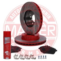Brake Discs & Pads Set + Cleaner MASTER-SPORT 202821000P OE Ref 0054200820 MASTER SPORT
