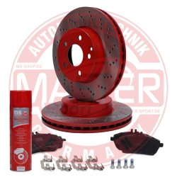 Brake Discs & Pads Set + Cleaner MASTER-SPORT 202821000P OE Ref 0054200820 MASTER SPORT