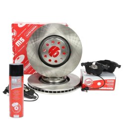Brake Discs & Pads Set + Cleaner MASTER-SPORT 203002350P OE Ref 8D0615301K
