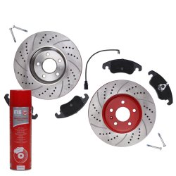 Brake Discs & Pads Set + Cleaner MASTER-SPORT 203021930P OE Ref 8K0698151