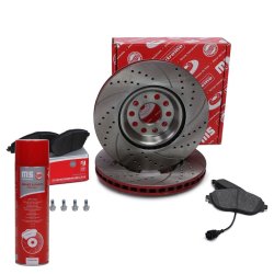 Brake Discs & Pads Set + Cleaner MASTER-SPORT 203022250P OE Ref 1K0615301AD
