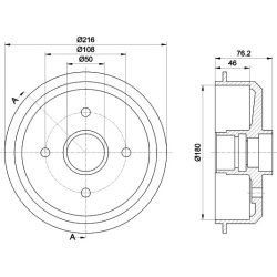 Brake Drum MINTEX MBD005 OE Ref 81AB1113AF