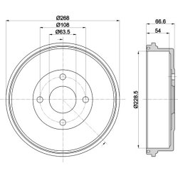 Brake Drum MINTEX MBD021 OE Ref 93BB1126HA