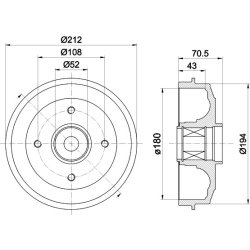 Brake Drum MINTEX MBD028 OE Ref 424725