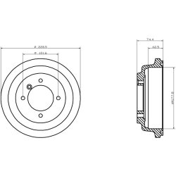 Brake Drum MINTEX MBD033 OE Ref NAM7156