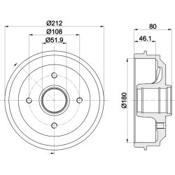 Brake Drum MINTEX MBD035 OE Ref 95659622