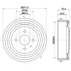 Brake Drum MINTEX MBD038 OE Ref V86AB1126AA MINTEX