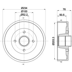 Brake Drum MINTEX MBD044 OE Ref 6001547703