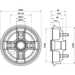 Brake Drum MINTEX MBD046 OE Ref GDB117