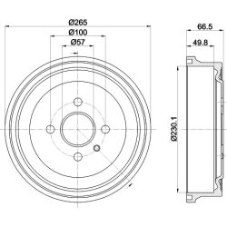 Brake Drum MINTEX MBD048 OE Ref 93189219 MINTEX