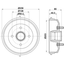 Brake Drum MINTEX MBD052 OE Ref 96AB1113AB