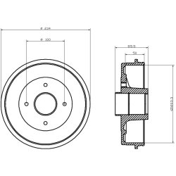 Brake Drum MINTEX MBD053 OE Ref 7700840711