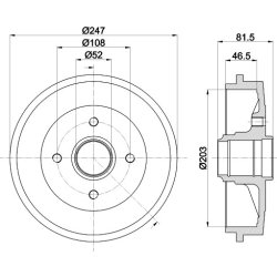 Brake Drum MINTEX MBD056 OE Ref 424740